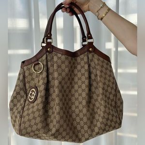 GUCCI GG Monogram Large Sukey Brown Tote